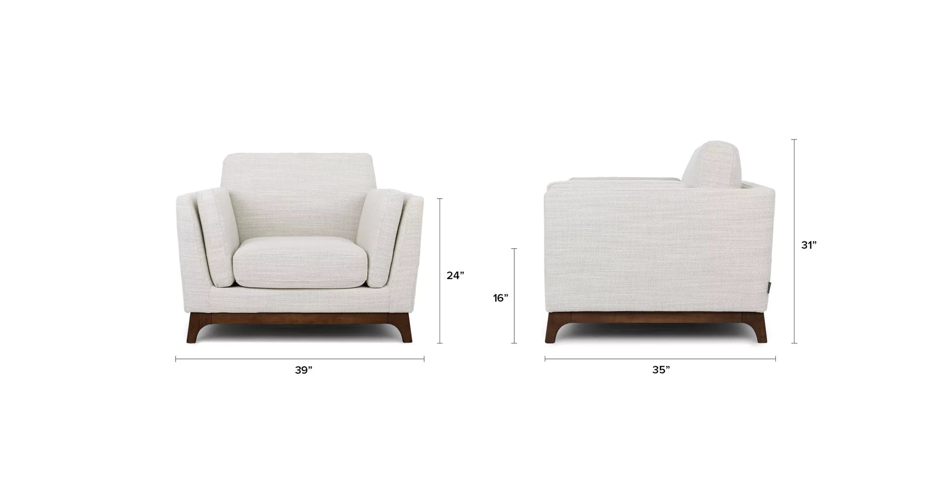 Ceni Fresh White Armchair - Image 1