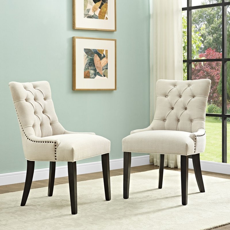 Burslem Regent Upholstered Dining Chair -  Beige - Image 2