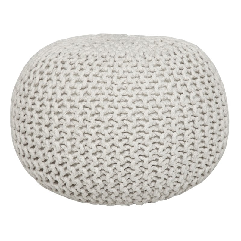 Garst Knitted Pouf - Ivory - Image 0