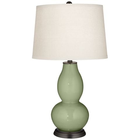 Color Plus Double Gourd  28 3/4" High Majolica Green Table Lamp - Image 0