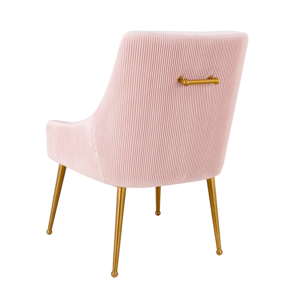 Beatrix Pleated Blush Velvet Side Chair - Image 1