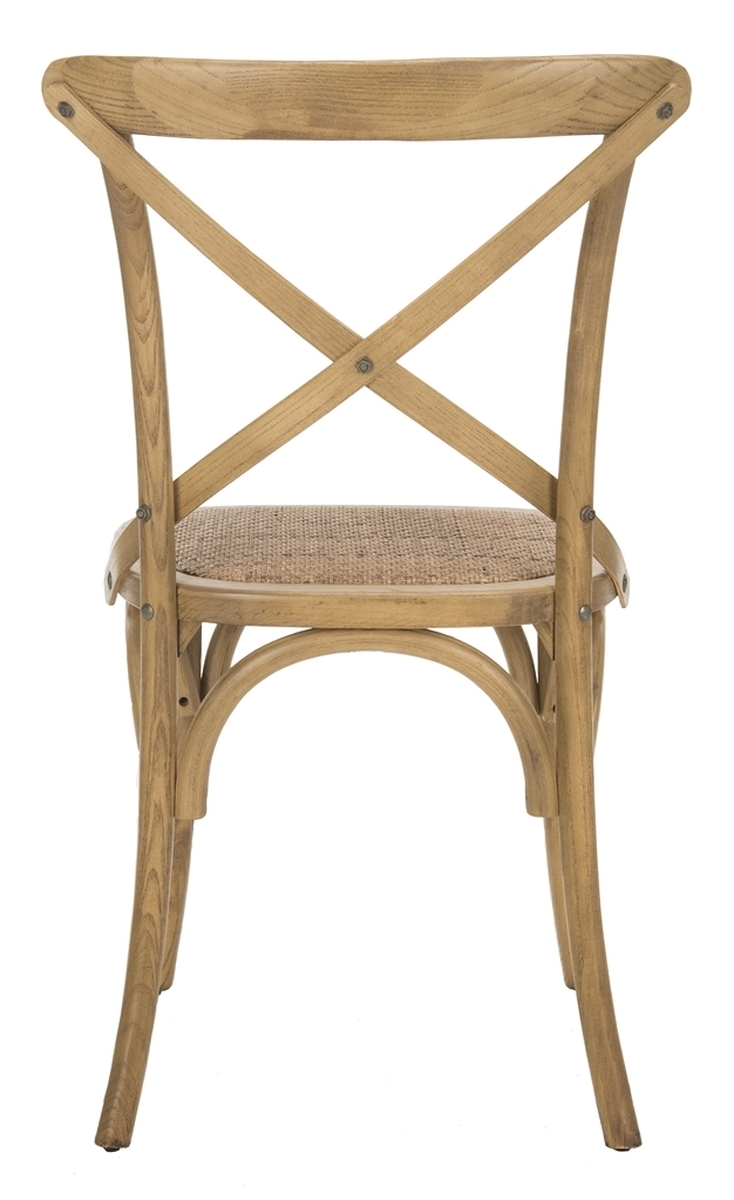 Franklin 18''H X Back Farmhouse Chair (Set Of 2) - Weathered Oak/Medium Brown - Safavieh - Image 1