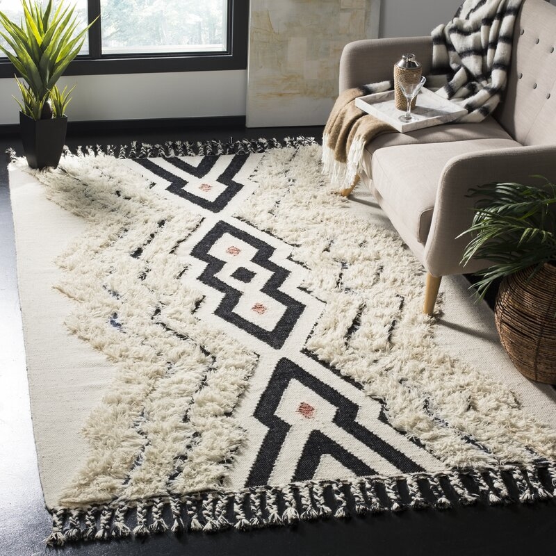Lizette Hand-Knotted Wool/Cotton Ivory Area Rug - Image 2