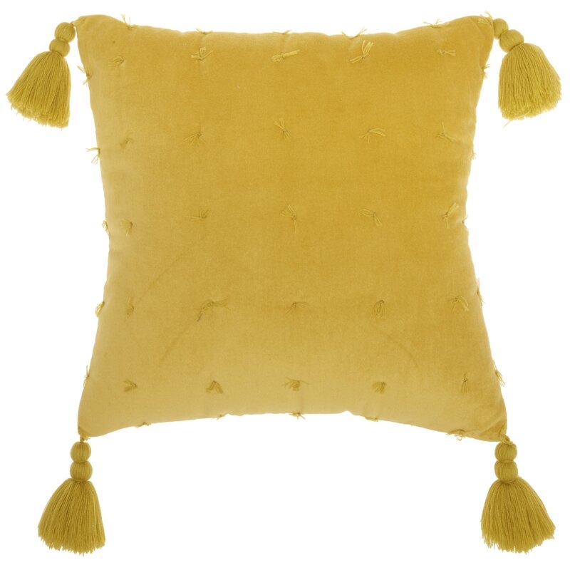 Solo Rugs Square Pillow Cover & Insert Color: Yellow - Image 1