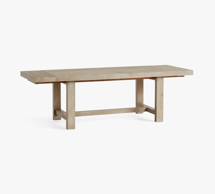 Reed Extending Dining Table, Warm Rustic Gray, 73"-97" - Image 0