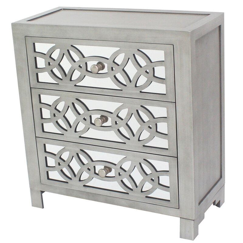 Silver Elkton 3 Drawer Accent Chest - Image 0