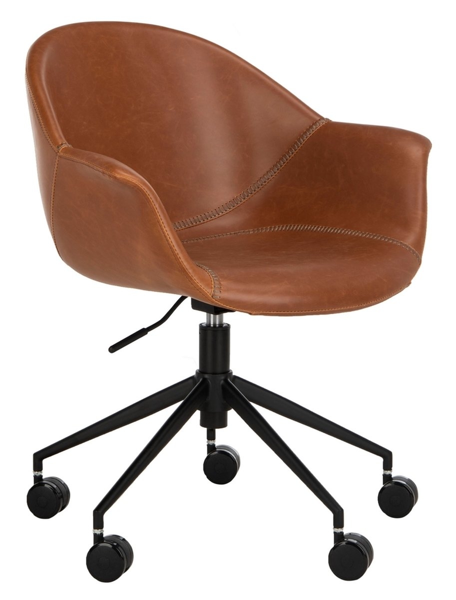 Ember Faux Leather Office Chair, Light Brown - Image 0