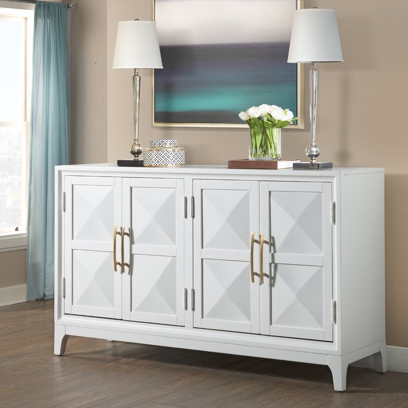 Aiello Four Door Geometric Front Sideboard - Image 1