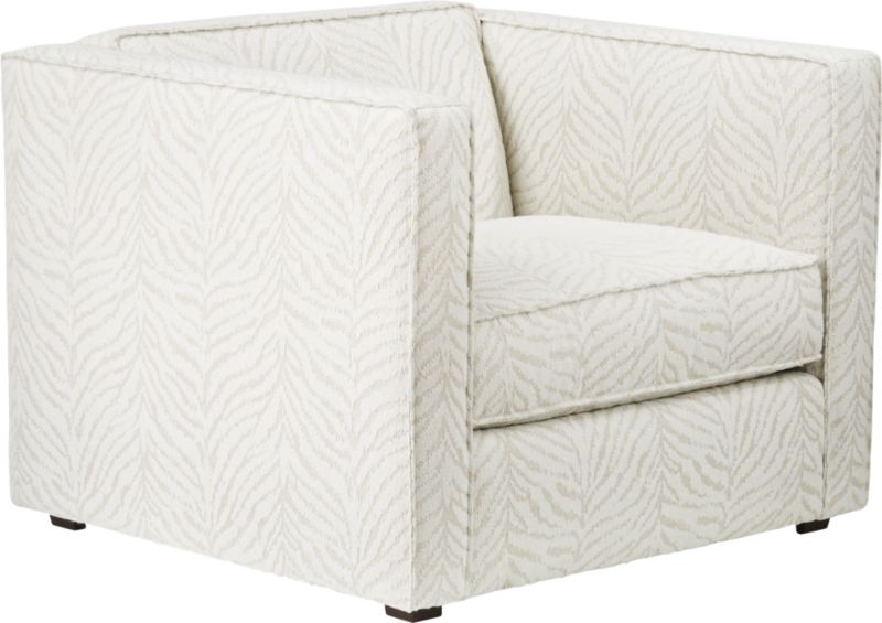 Club Tigre Luxe White Chair, Pinstripe Charcoal - Image 3