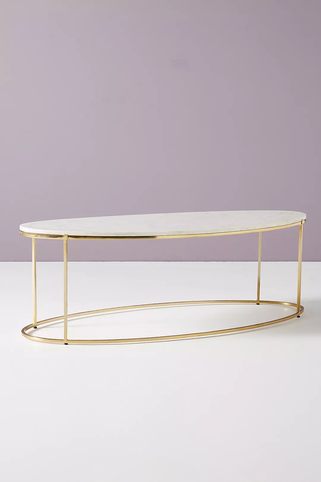 Leavenworth Oval Marble Coffee Table, 42" - Image 1