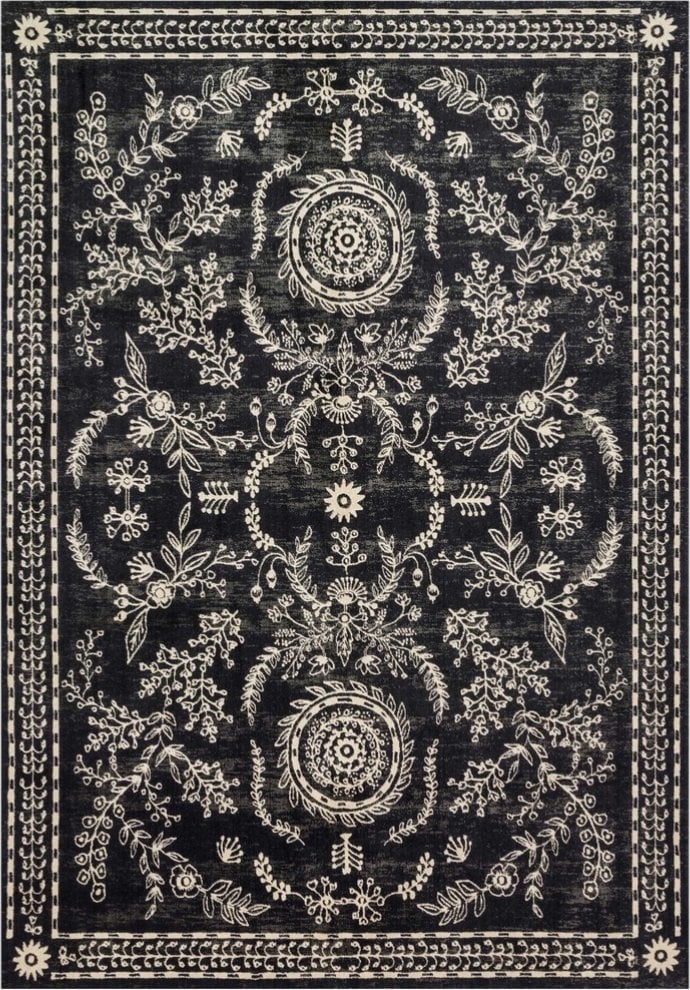 Aster Black Power-Loomed Rug - Image 0