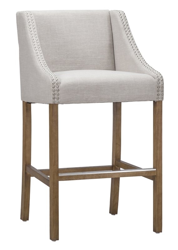 Fausta Counter Stool - 24", Beige - Image 0