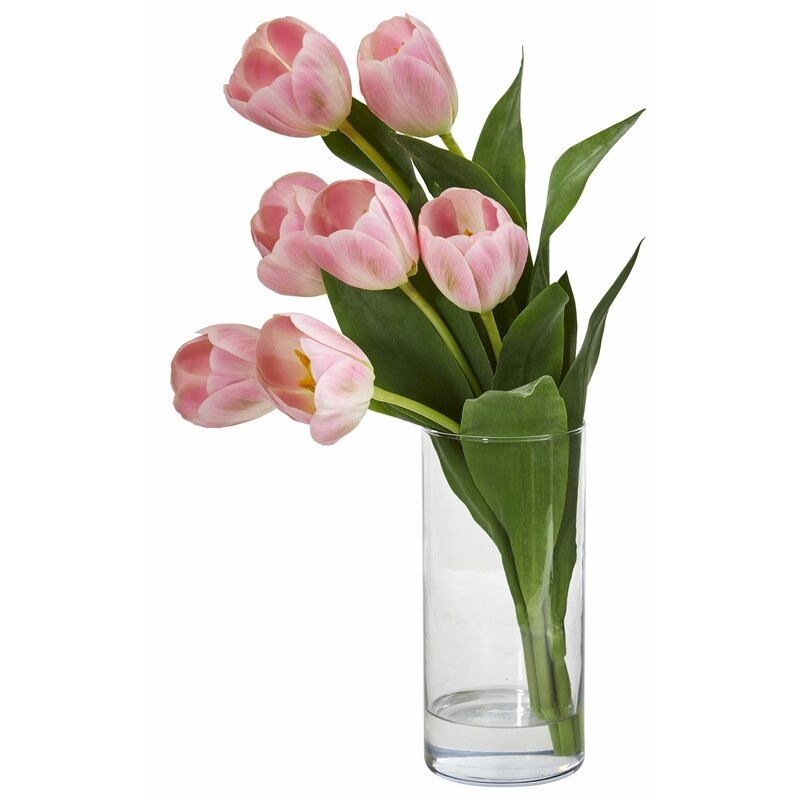 Tulip Floral Arrangement in Cylinder Vase - Image 0