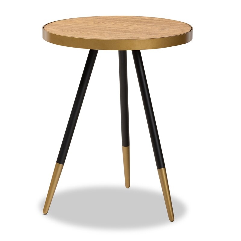 Conder Round Wood and Metal End Table - Image 1