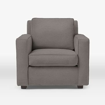 Henry Armchair, Faux-Suede, Charcoal - Image 1