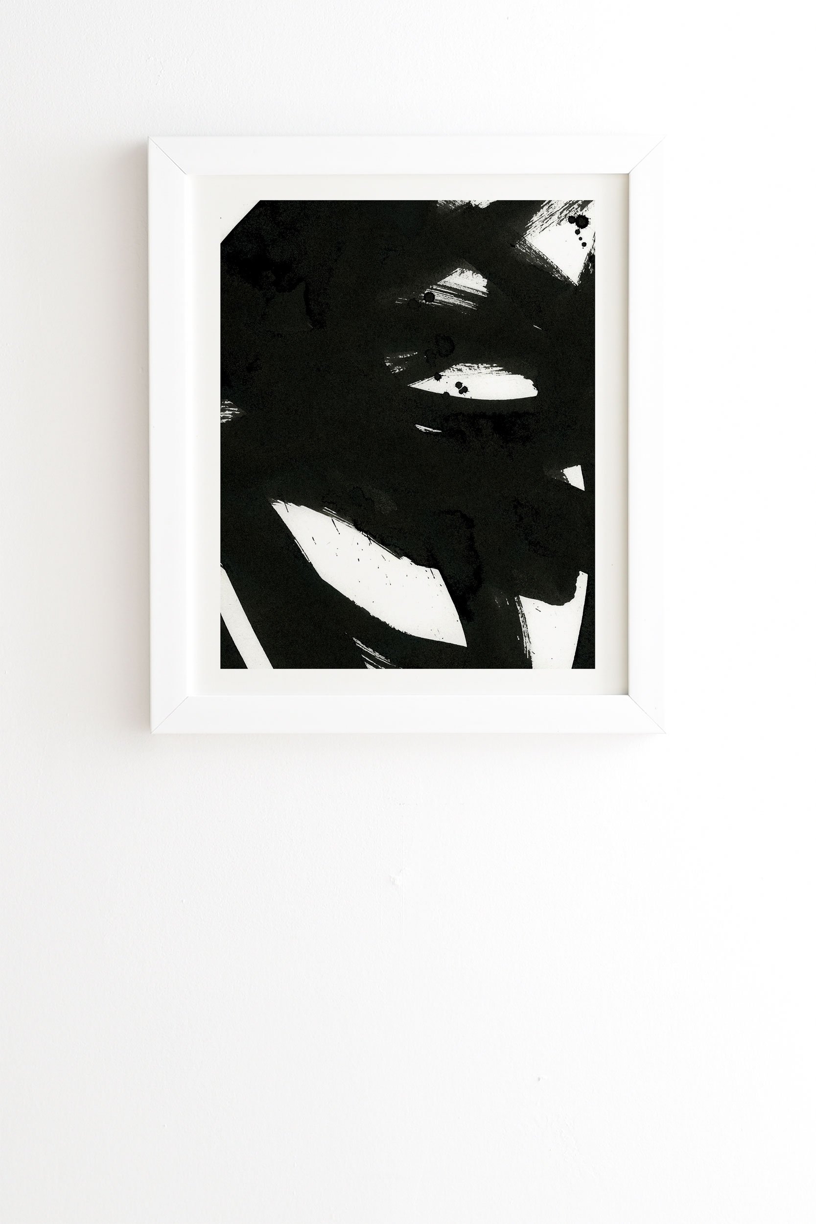 Black On White 1 by Iris Lehnhardt - Framed Wall Art Basic White 19" x 22.4" - Image 0