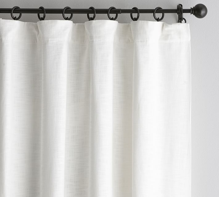 Seaton Textured Cotton Curtain, 50 x 84", White - Image 0