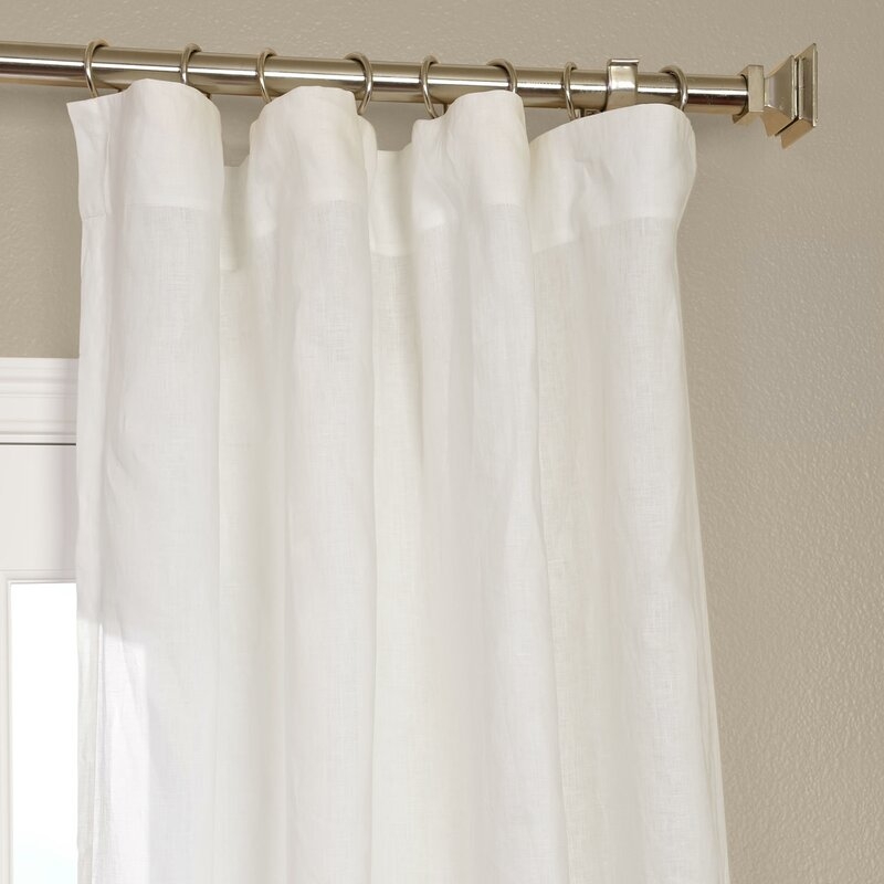 Pyrogi Linen Sheer Rod Pocket Single Curtain Panel - Image 1