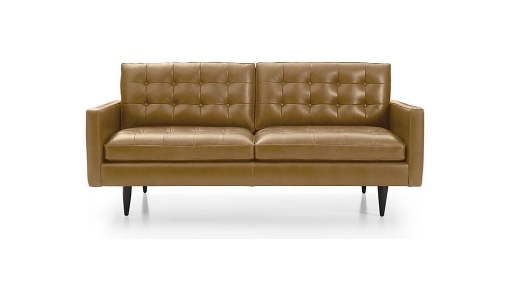 Petrie Leather Midcentury Apartment Sofa - Image 0