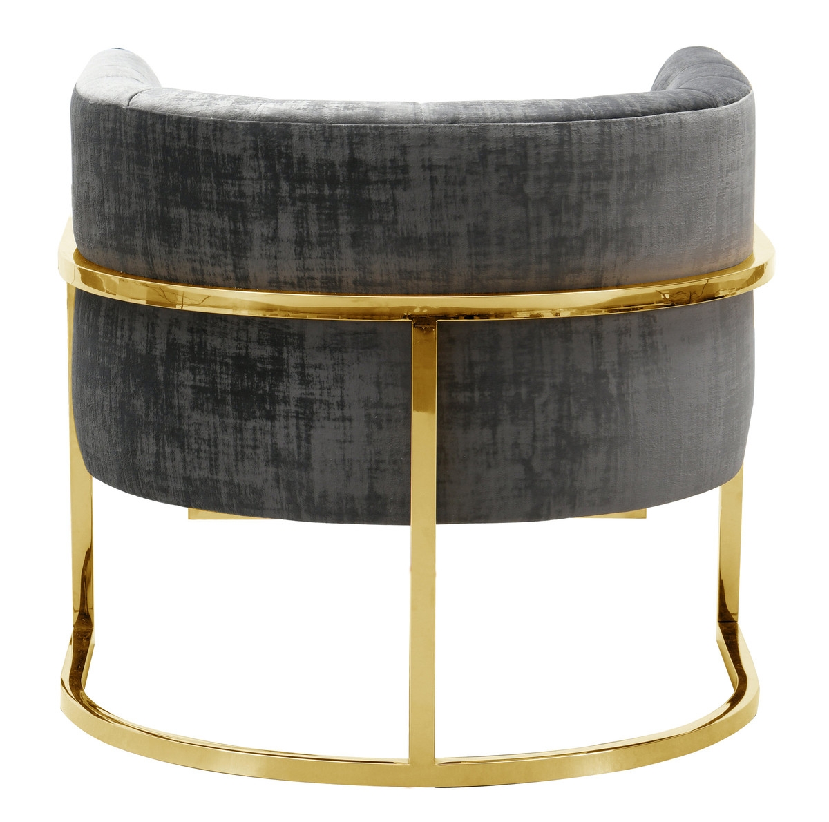 Magnolia  Slub Grey Chair with Gold Base - Image 2