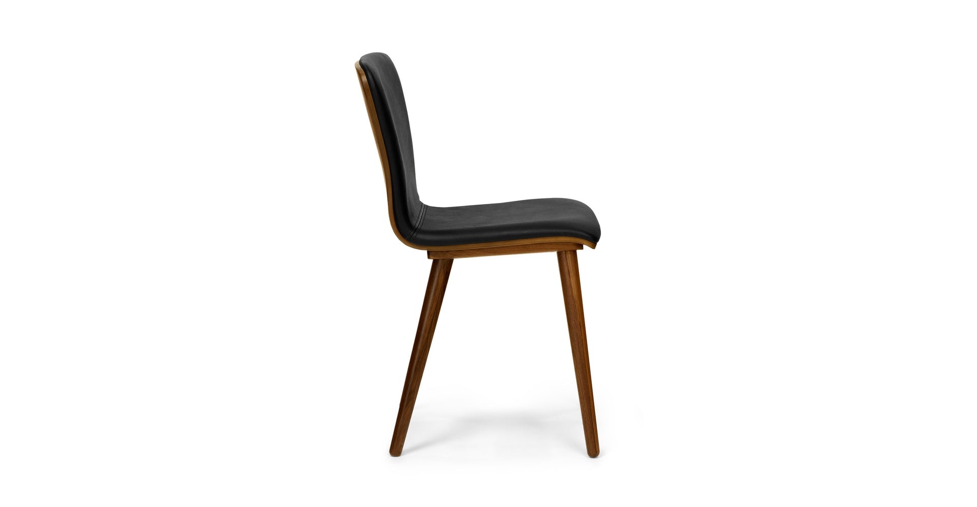 Sede Black Leather Walnut Dining Chair - Image 2