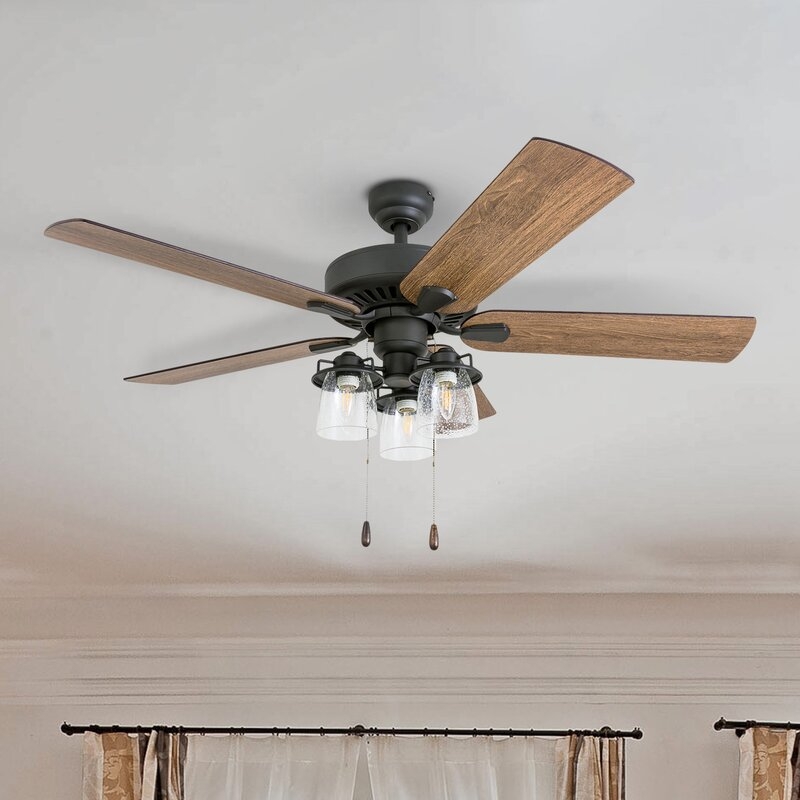 52" Lorinda 5 - Blade Standard Ceiling Fan with Light Kit Included - Image 0