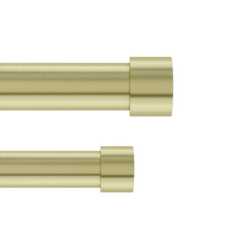 Cappa Drapery Solutions Curtain Rod Set - Brass - 120" - 180" - Image 0