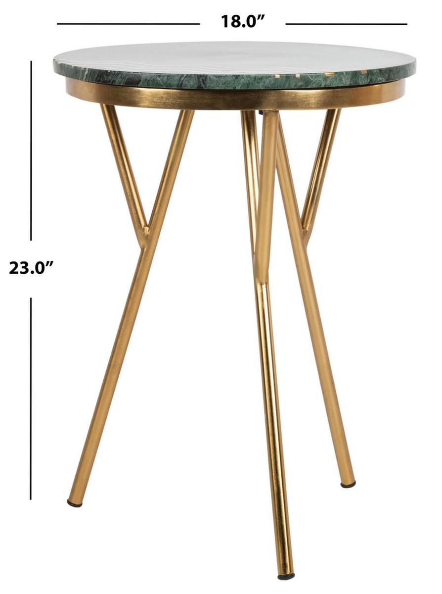 Coletta Round Marble Accent Table - Dark Green/Black/Gold - Arlo Home - Image 4
