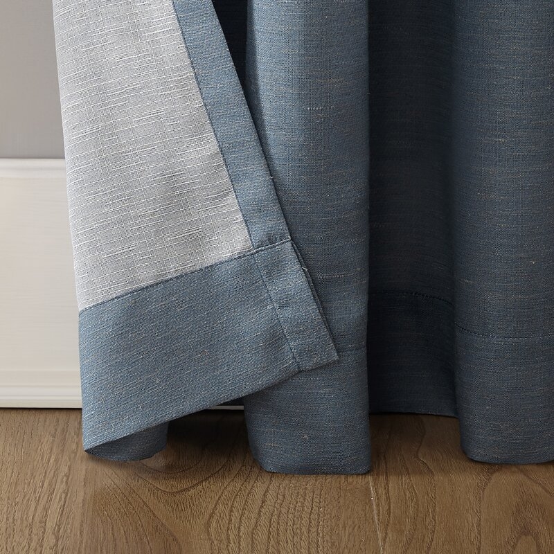 Berwick Linen Blend Solid Semi-Sheer Rod Pocket Single Curtain Panel - Image 2