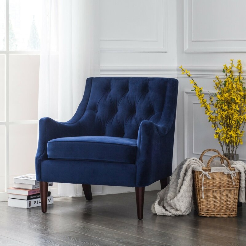 Navy Blue Koss Tufted Armchair - Image 4