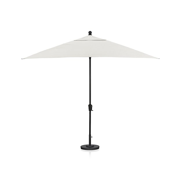 10' Rectangular Sunbrella ® White Sand Outdoor Patio Umbrella with Black Frame - Image 0