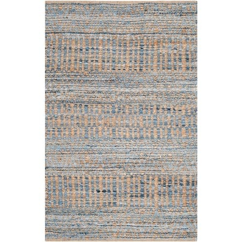 Bernd Striped Handmade Flatweave Jute/Sisal Natural/Blue/Orange Area Rug - Image 0