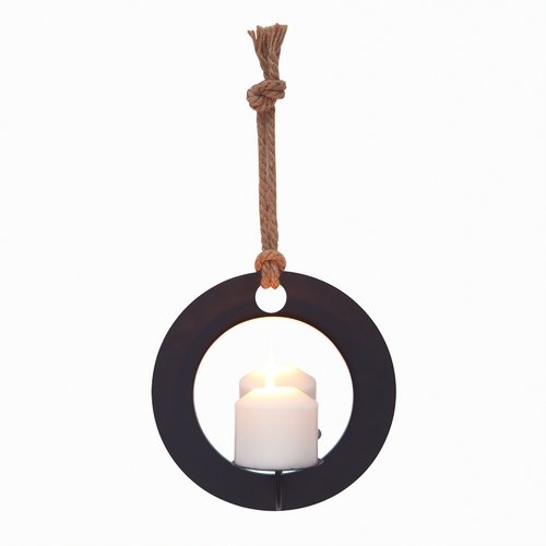 Metal Sconce with Rope and Mirror - Image 2