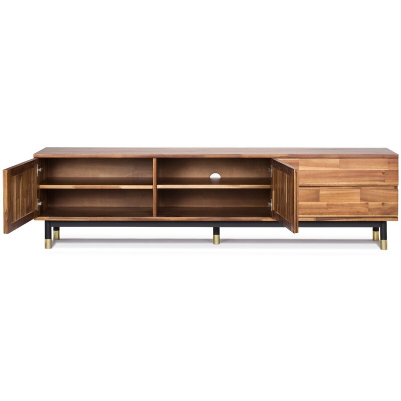 Walnut Scotty Solid Wood TV Stand for TVs up to 78 inches - Image 1