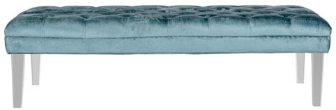 Abrosia Tufted Bench - Cyan - Safavieh - Image 0