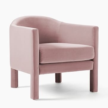Isabella Upholstered Chair, Poly, Astor Velvet, Dusty Blush - Image 2
