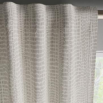 Cotton Canvas Bomu Curtain, Set of 2 / Stone Gray / 48"x96" - Image 3