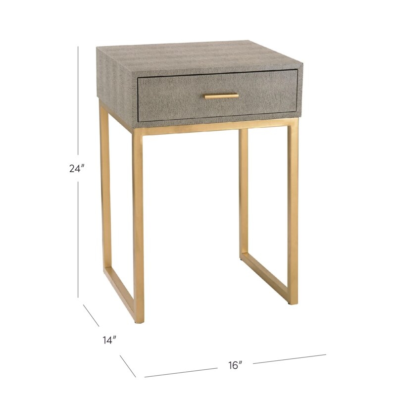 Garton 24'' Tall Solid Wood Sled End Table with Storage - Image 0