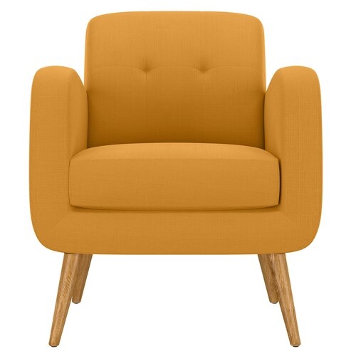 Valmy Lounge Chair- Mustard Yellow Linen - Image 0