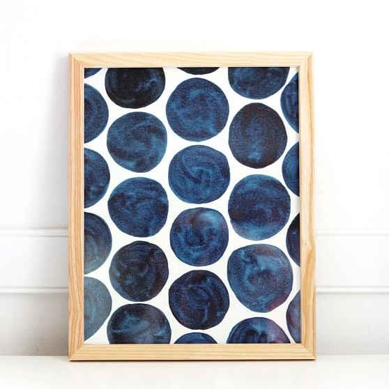 Pauline Stanley Studio Wall Art, Blue Dots, Wood Frame, Blue &amp; White - Image 0