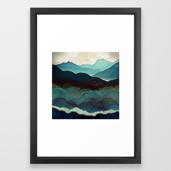 Indigo Mountains Framed Art Print - Image 0