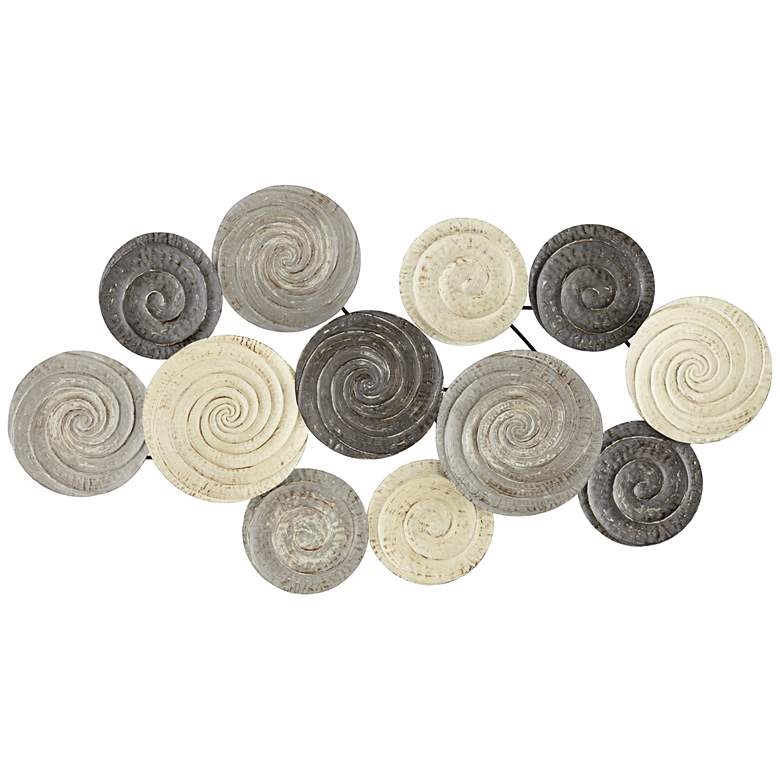 Spiral Circles 49 1/2" Wide Painted Metal Wall Art - Image 0