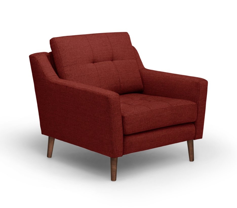 Original Armchair in Brick Red, Walnut Legs, Leg Finish: WalnutLegs - Image 0