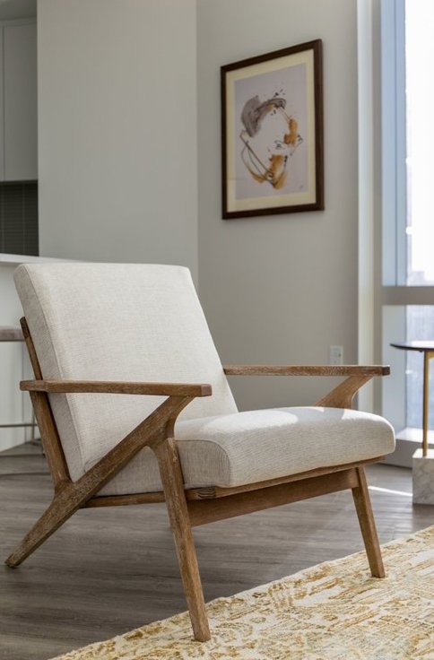 Joe Lounge Chair _ White Linen - Image 2