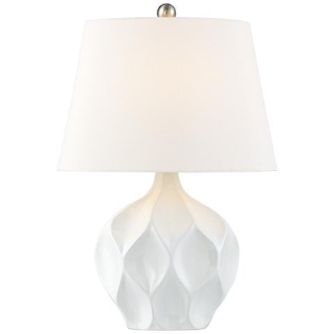 360 Lighting Dobbs 22 1/2" White Ceramic Modern Accent Table Lamp - Image 0