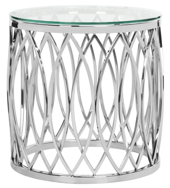 April Glass Top End Table - Chrome - Arlo Home - Image 0