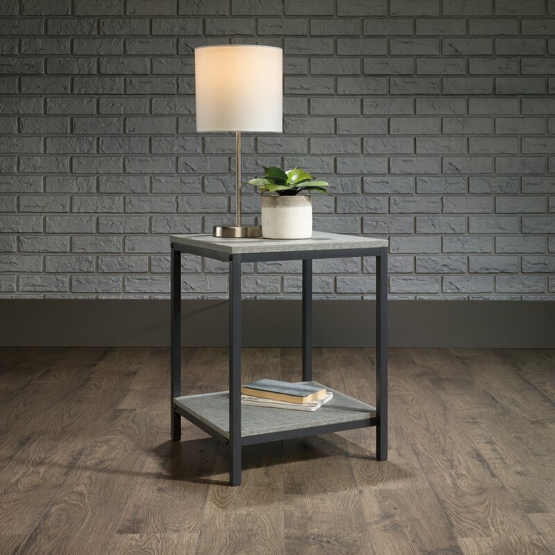 Smoked Oak Bronson End Table with Storage - Image 0