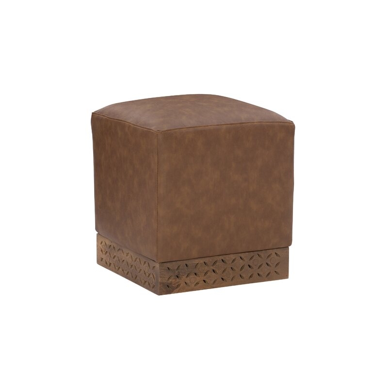 Alverta 16" Wide Faux Leather Square Cube Ottoman - Image 4