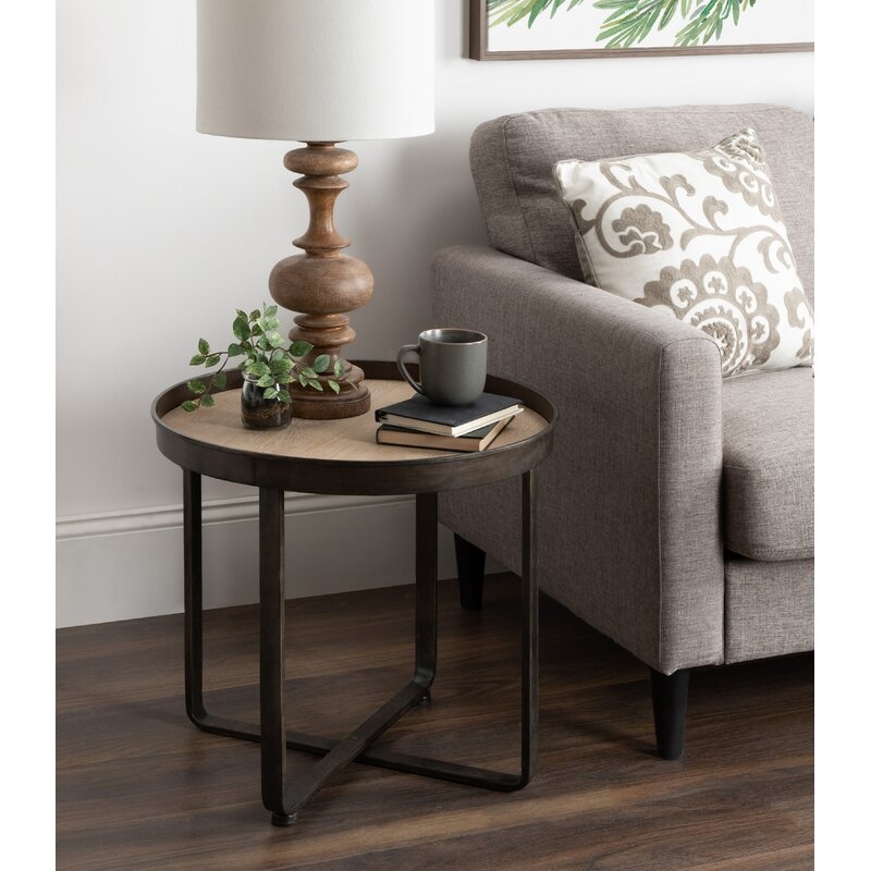 Wrenn Round Metal End Table - Image 1