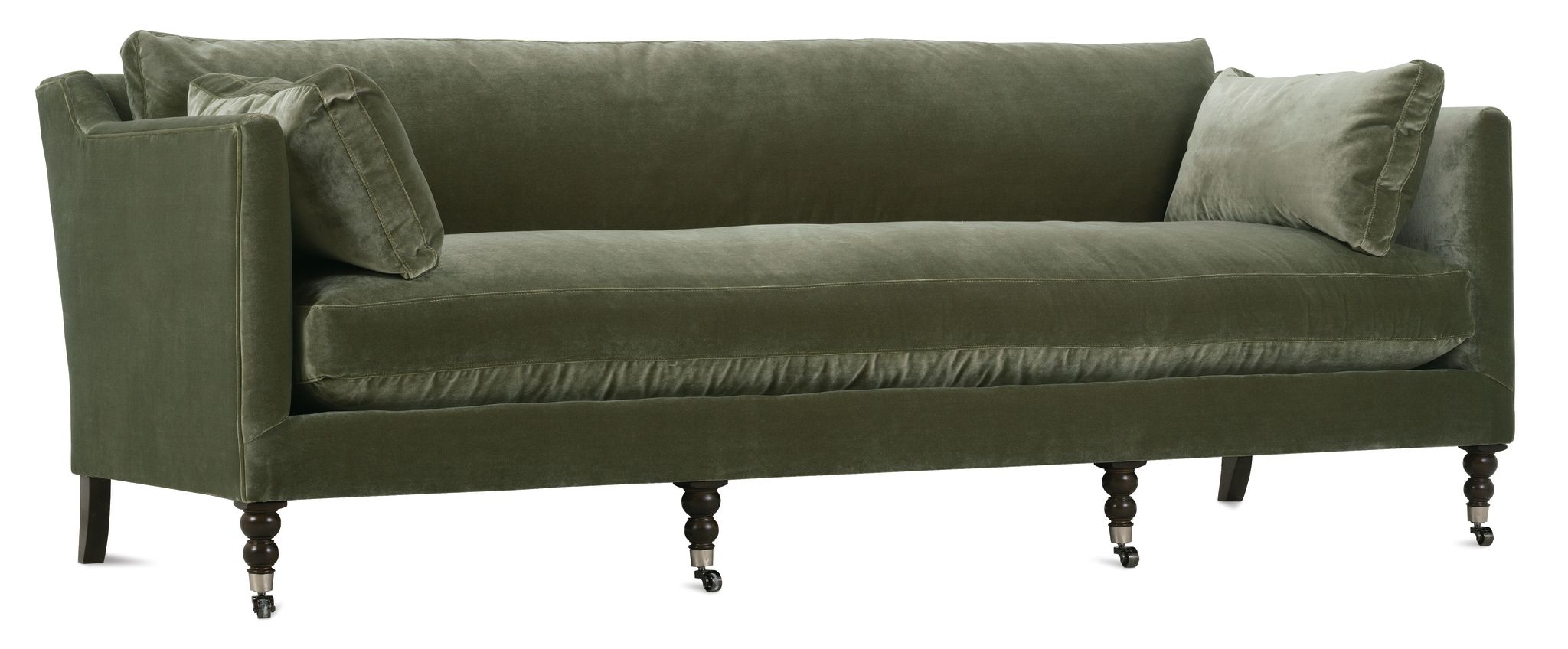 90” Madeline Sofa - Antiqued Moss Velvet - Image 1